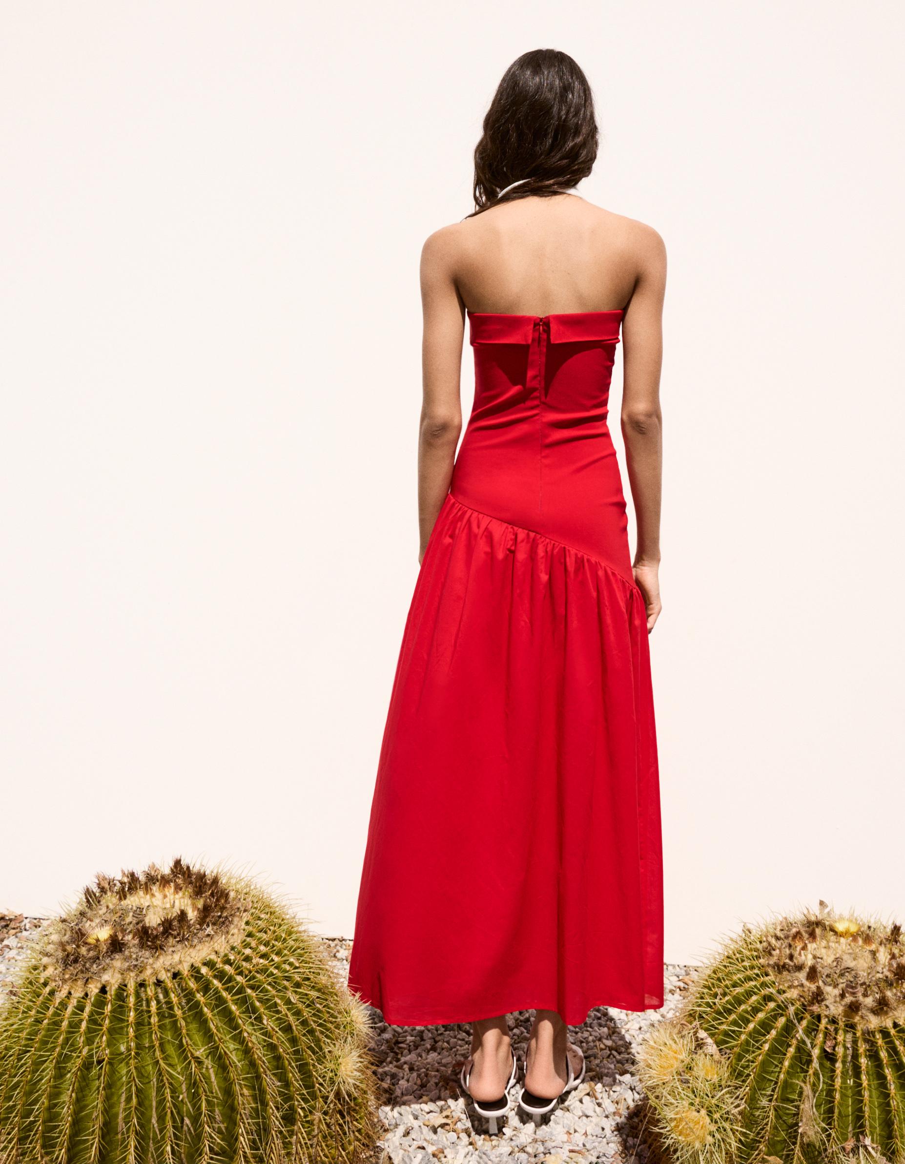Bandeau midi dress — Red