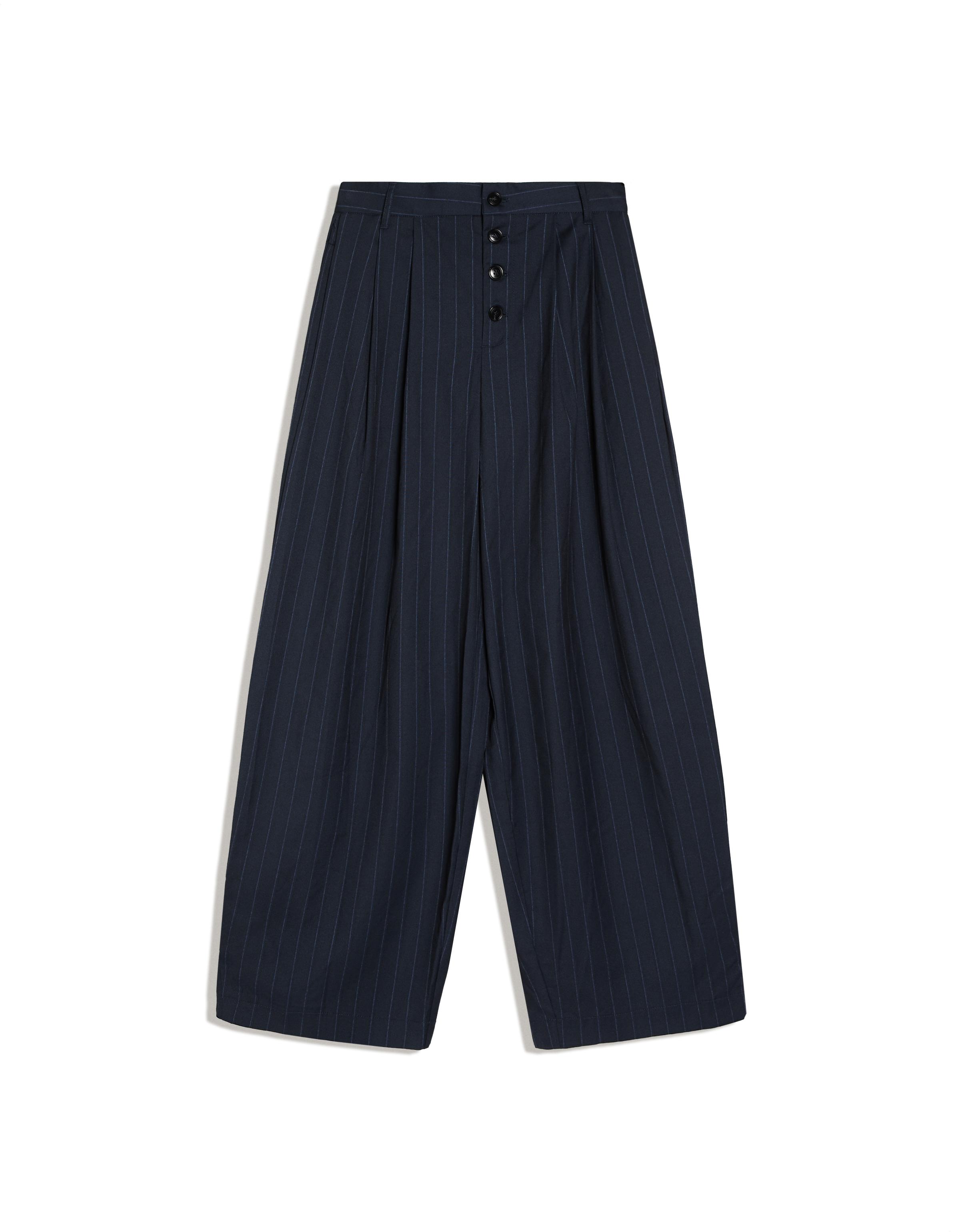 Side-pleat trousers — Navy