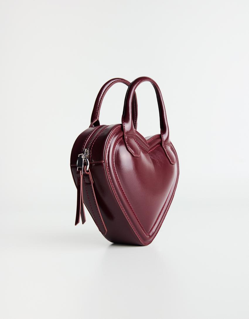 Heart mini bag-Burgundy-1