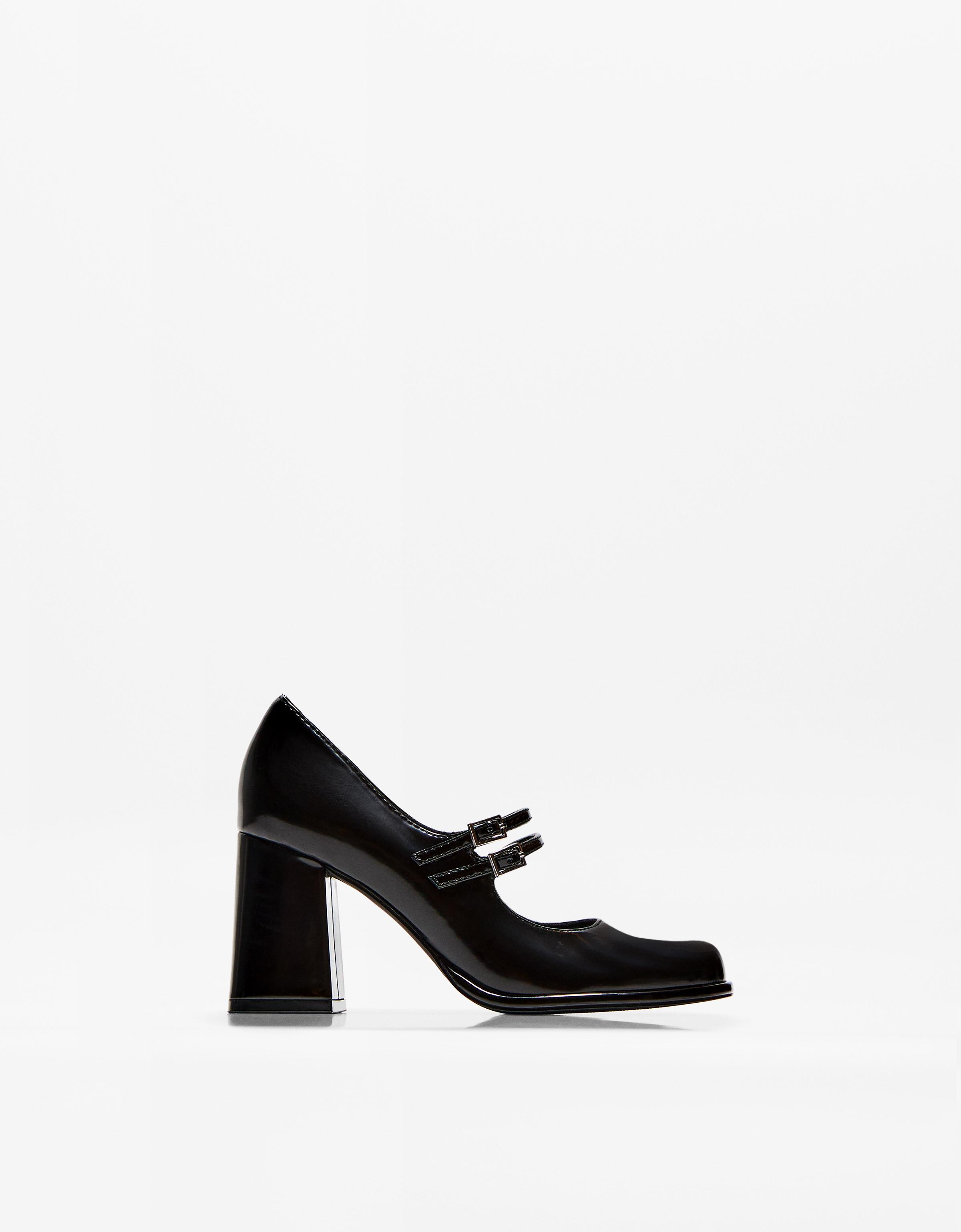 Bershka Mary Janes Mit Breitem Absatz Damen 40 Schwarz