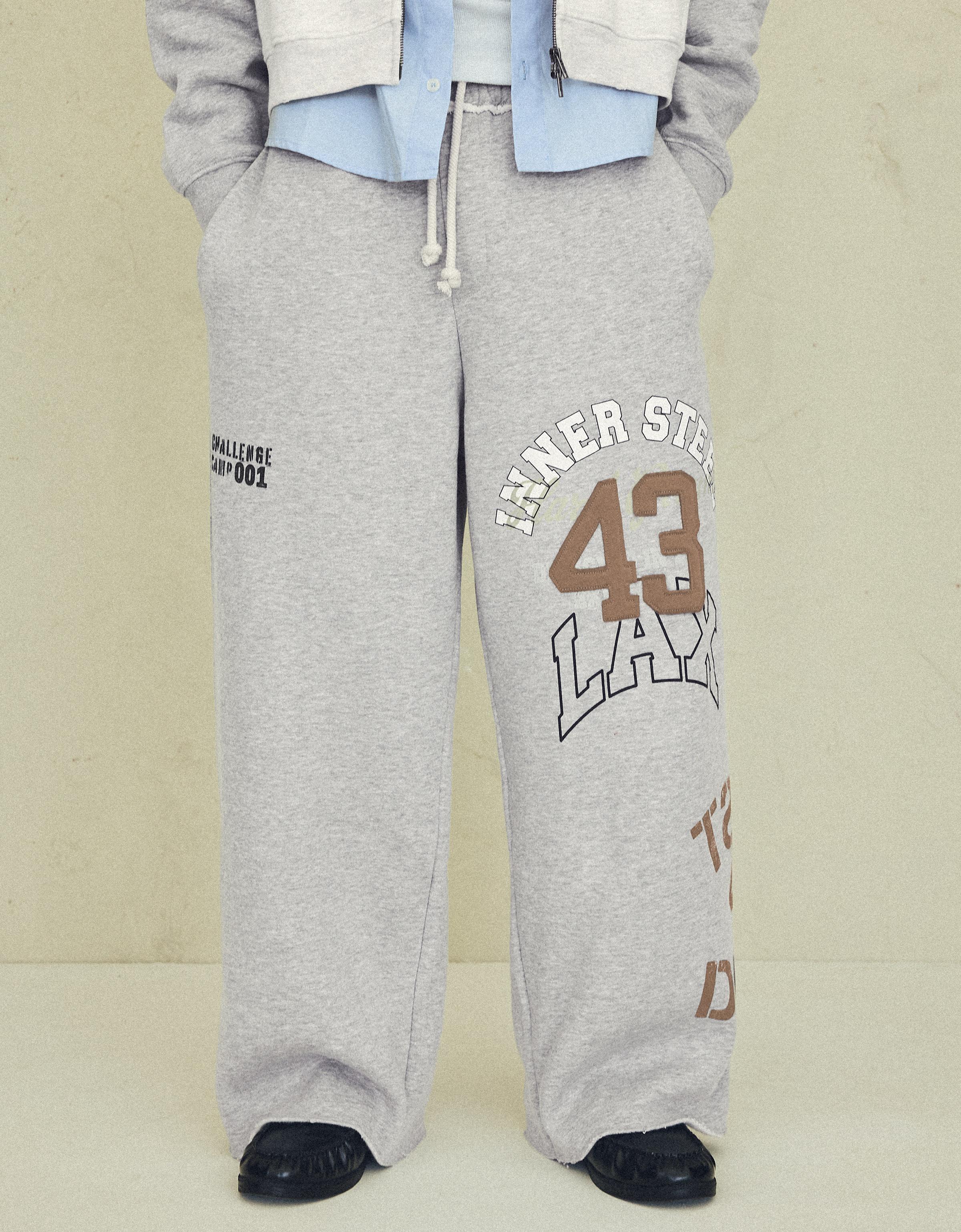 Super baggy patchwork trousers — Grey