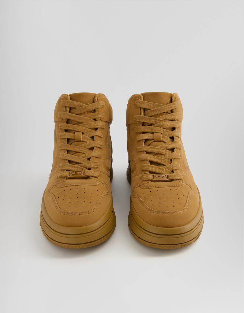 حذاء رياضي برقبة عالية رجالي بمظهر مطاطي-جملي-3