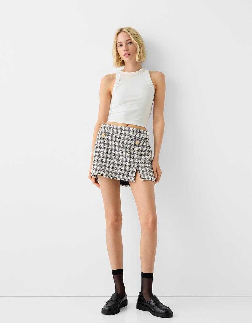 Textured mini skirt - Skirts & Shorts - BSK Teen | Bershka