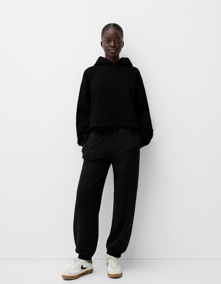 Pamuklu kapüşonlu sweatshirt