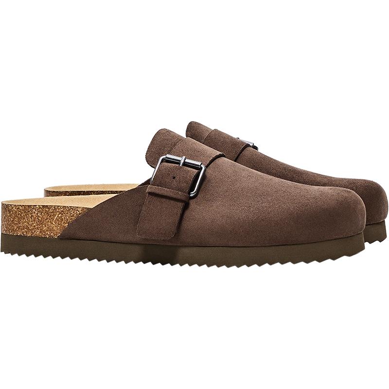 Clogs with buckle detail — BROWN