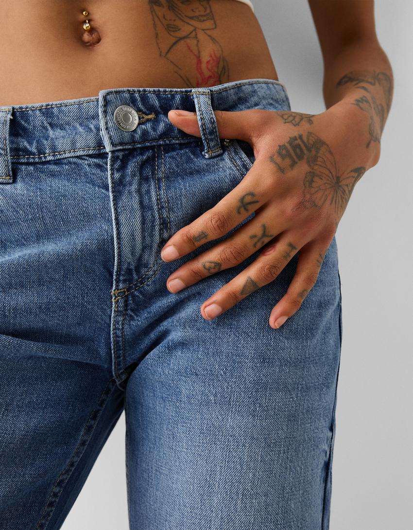 Jeans straight low waist-Azul lavado-5