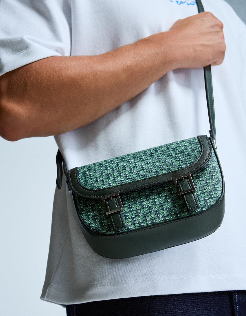Printed crossbody bag-Green
