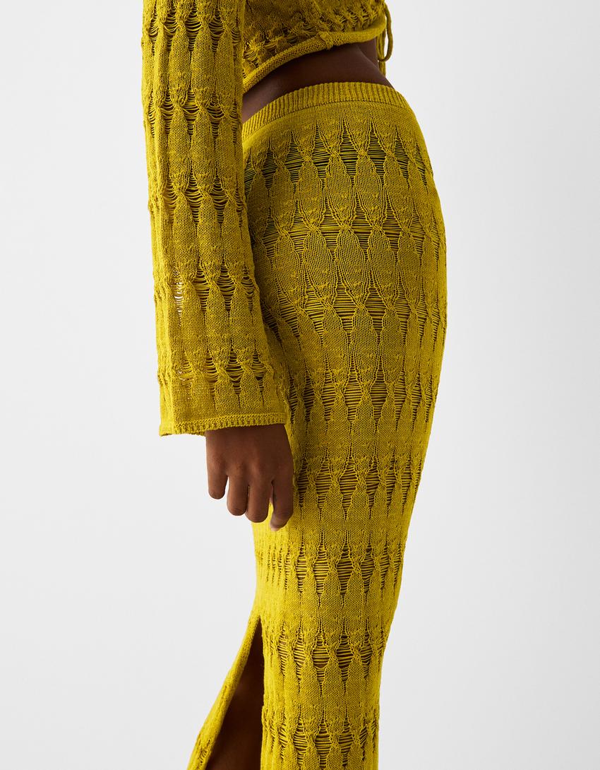 تنورة ميدي ريفية-أخضر-3