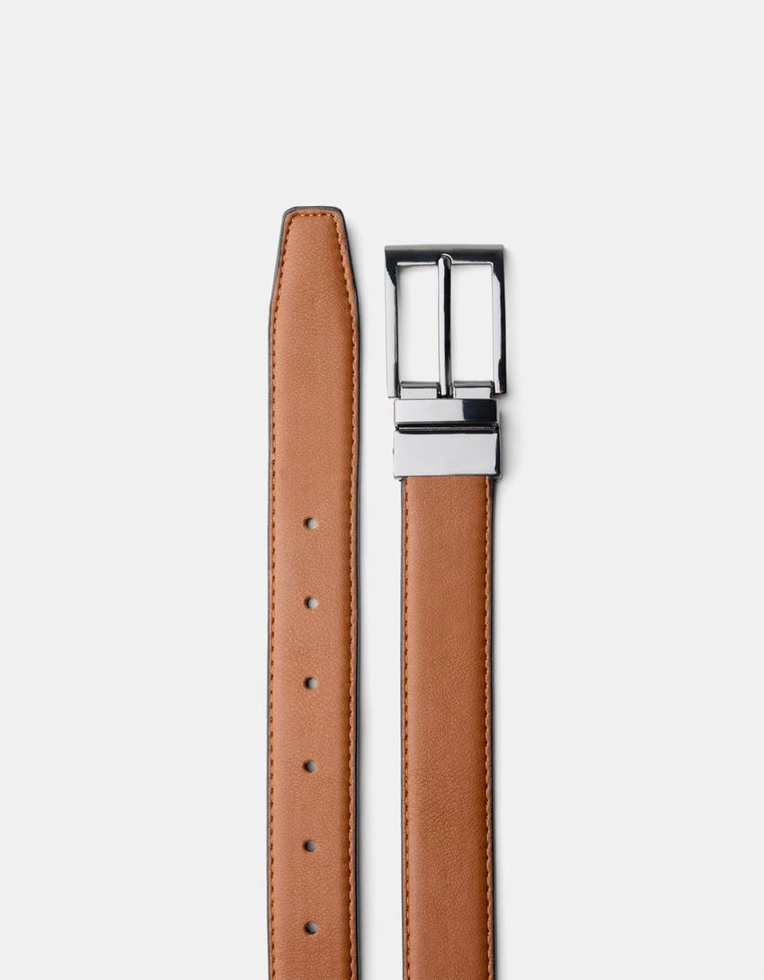Ceinture fine réversible-Noir