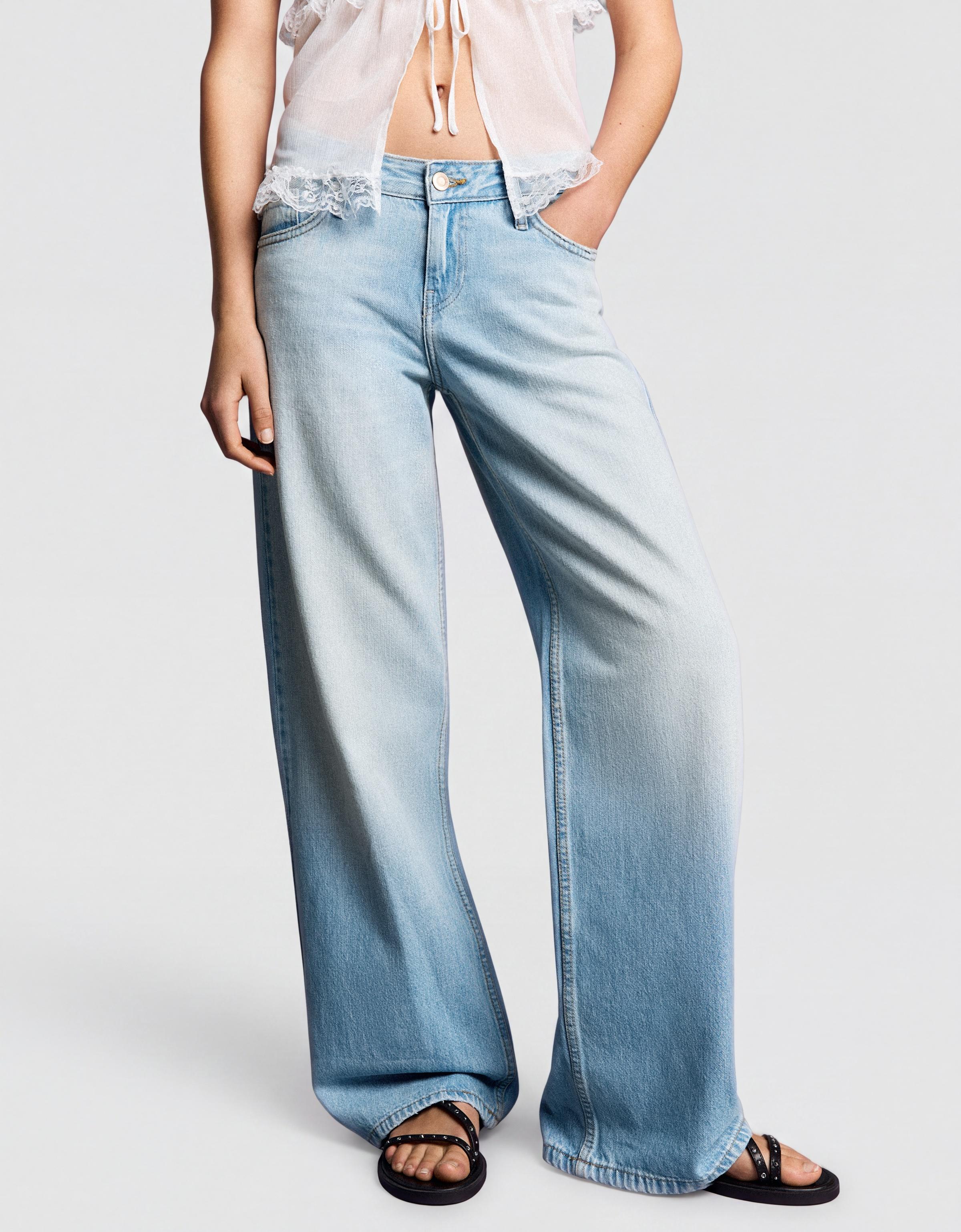 Low-rise straight jeans — Light blue
