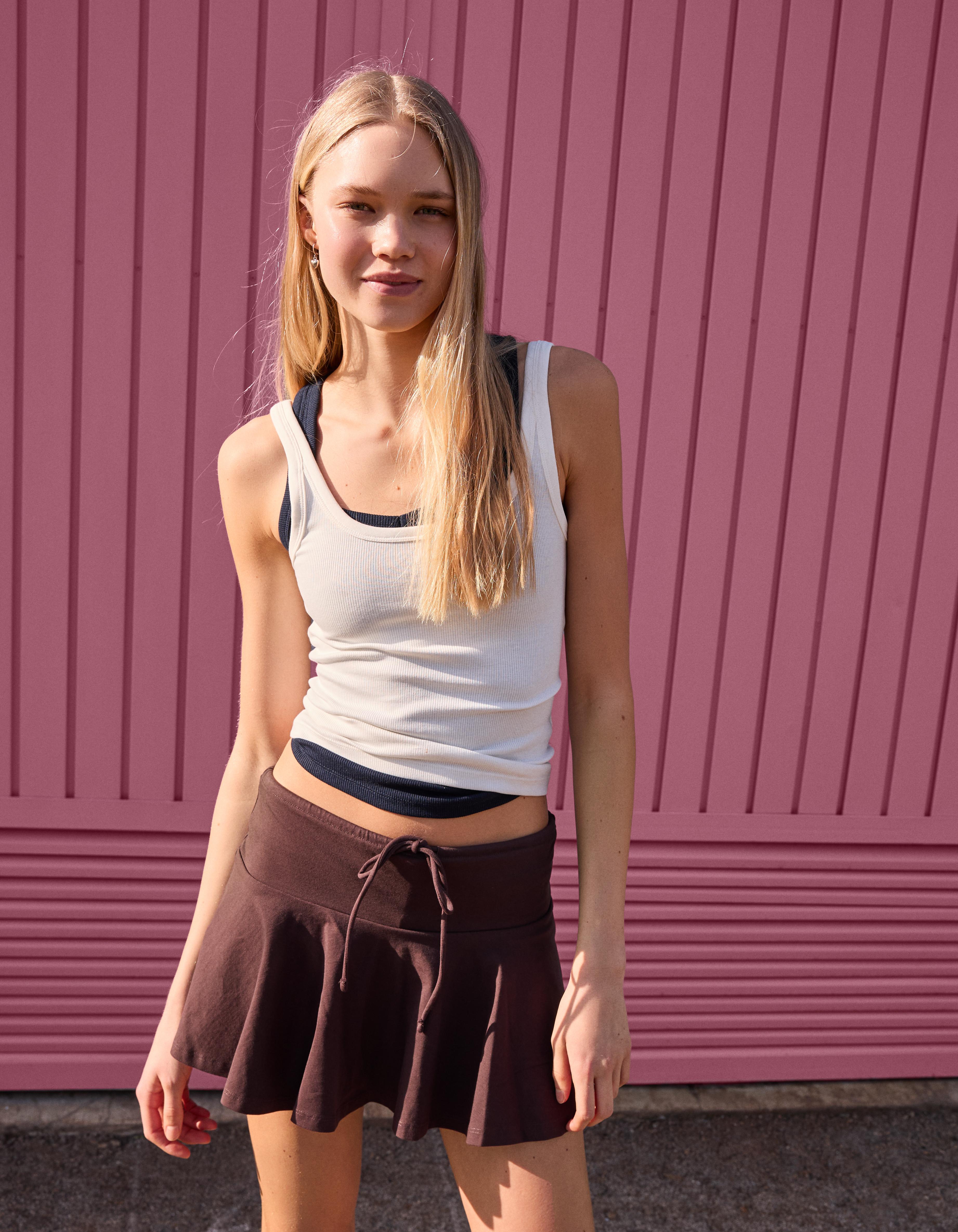 Beli bağlamalı mini şort etek - Görsel 97