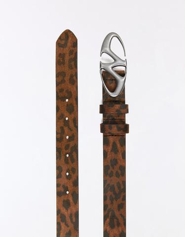 Animal print buckle belt — Brown 3