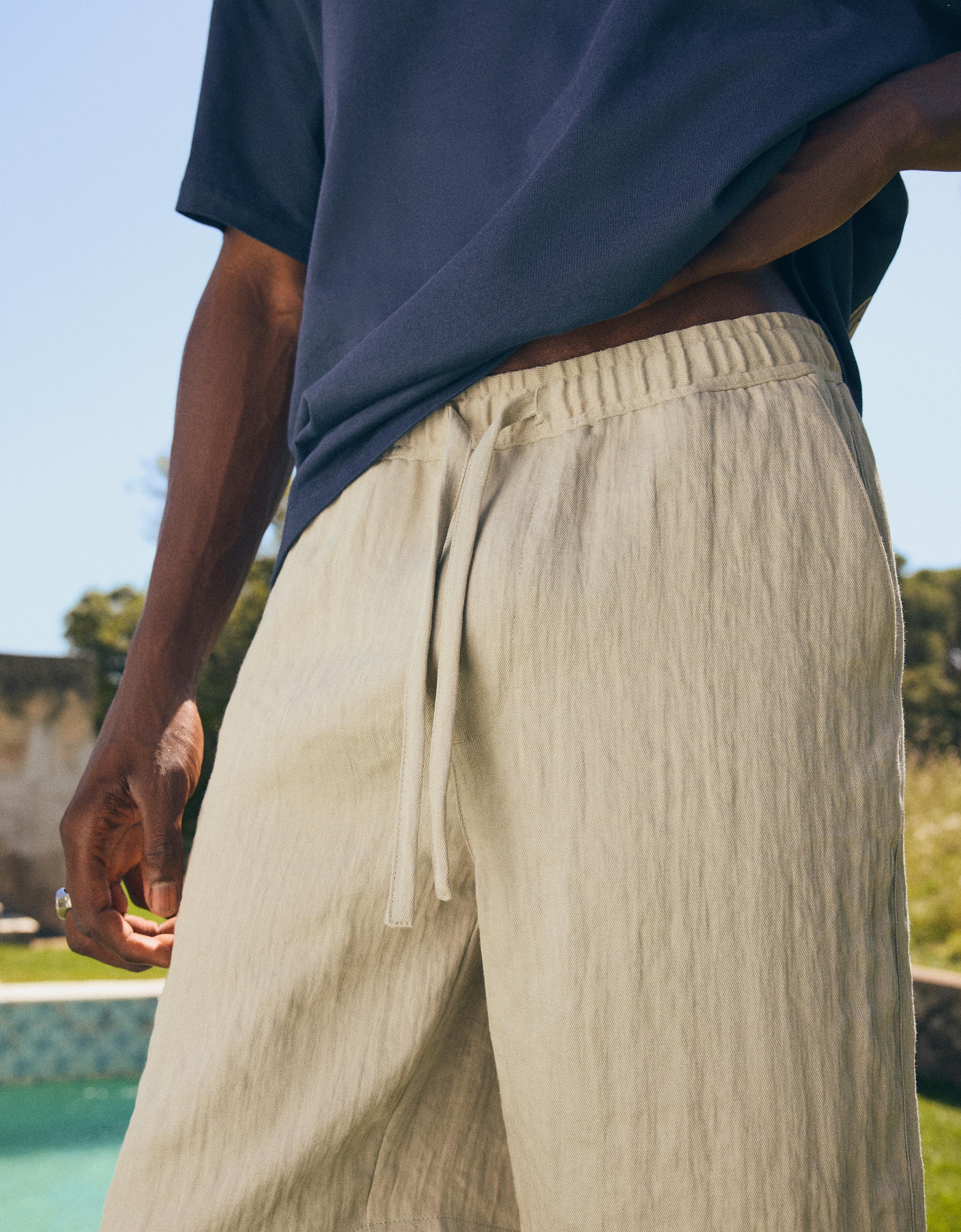 Rustic jogger Bermuda shorts — Green