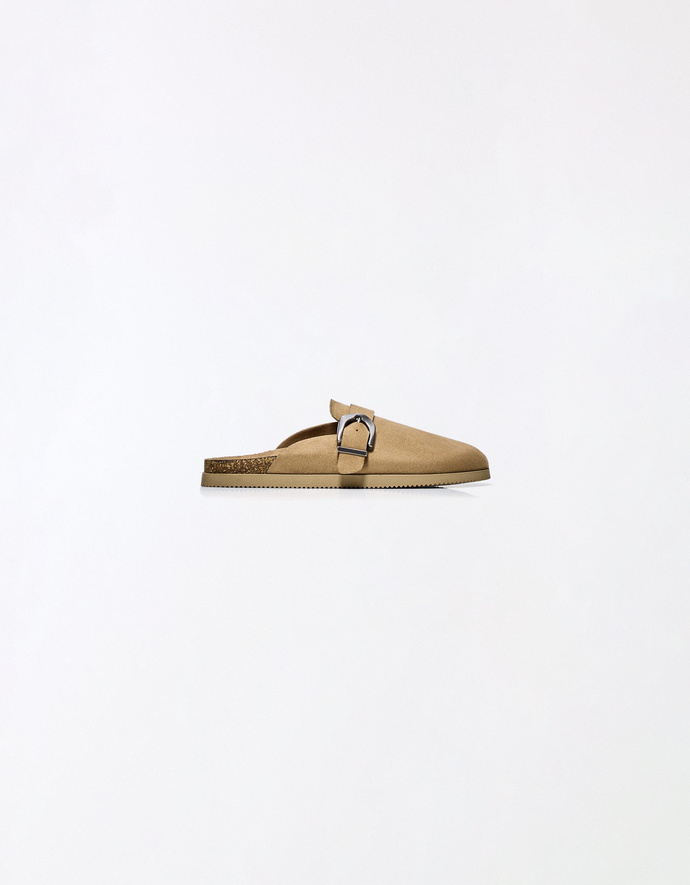 Clogs with buckle detail — TAUPE