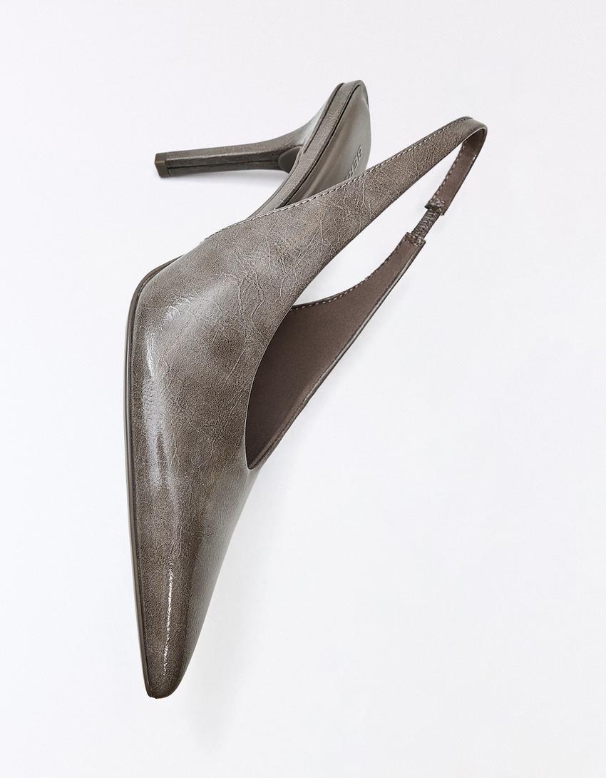 Slingback high-heel shoe-Grey