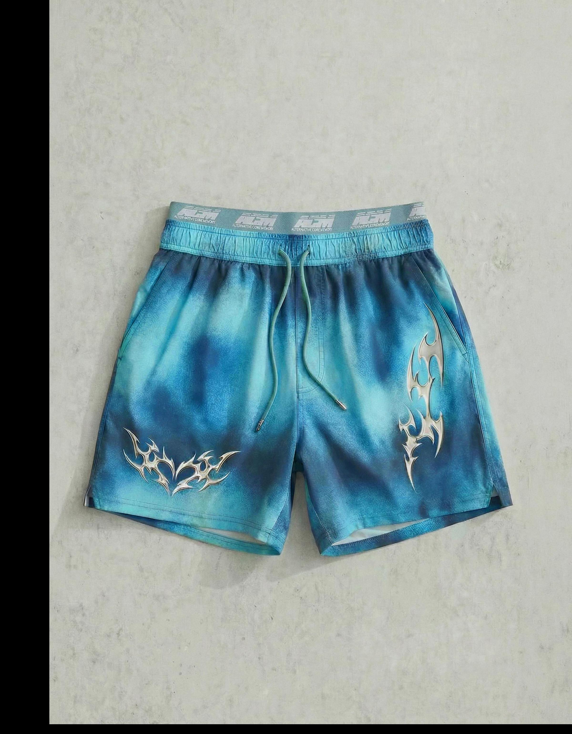 Boxy print swimsuit — Dark blue