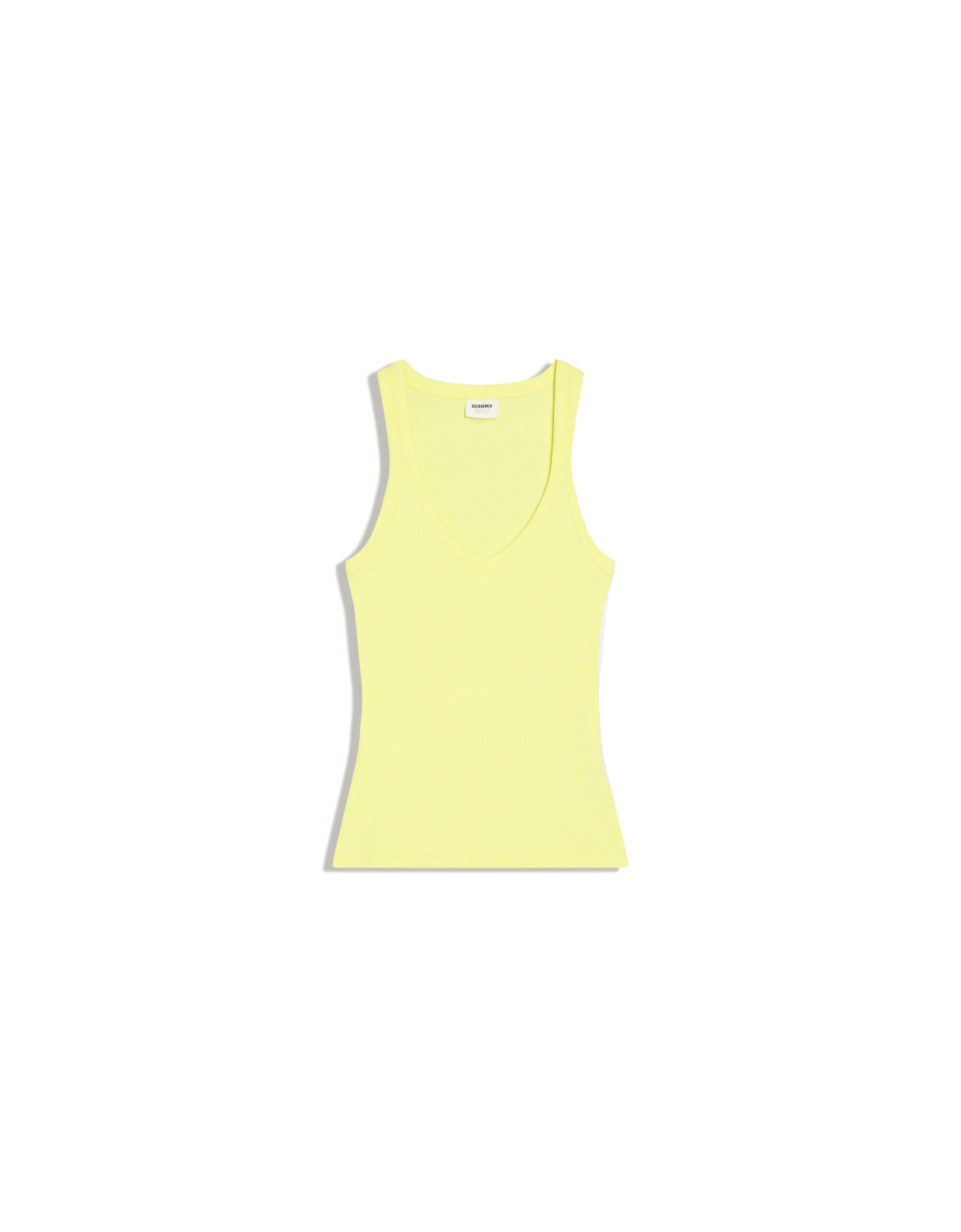 V-neck strappy vest top — Yellow