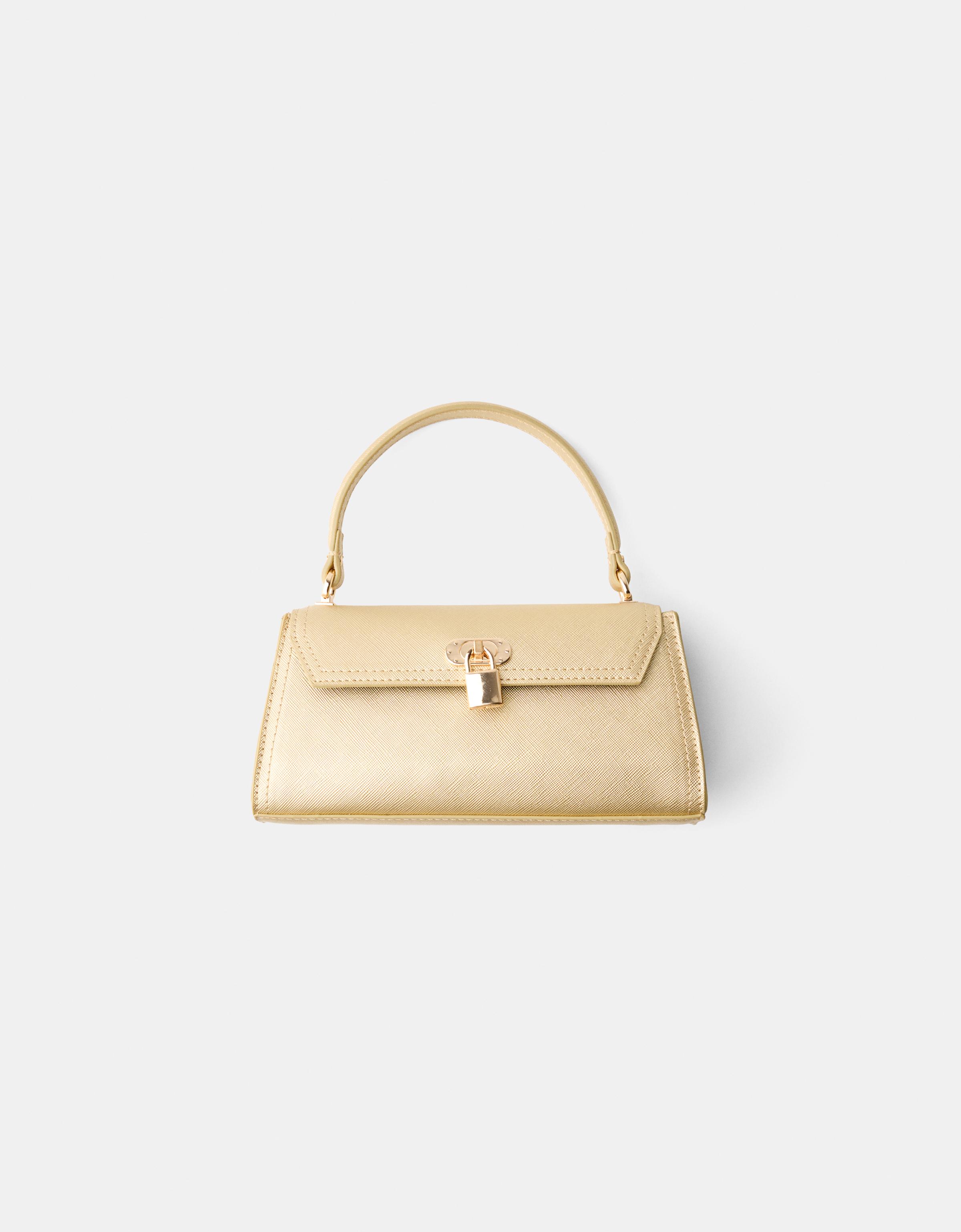 Bershka Kastenförmige Tasche Damen Gold