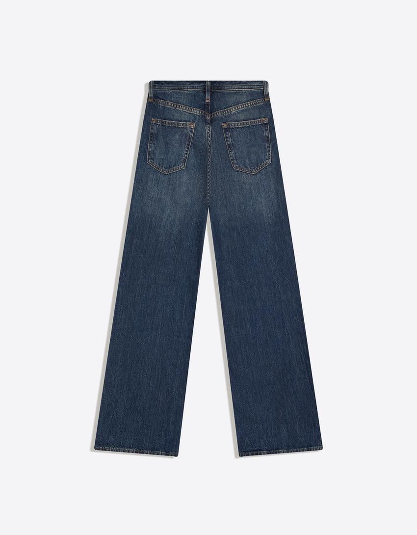 straight fit düşük bel jean-Mavi