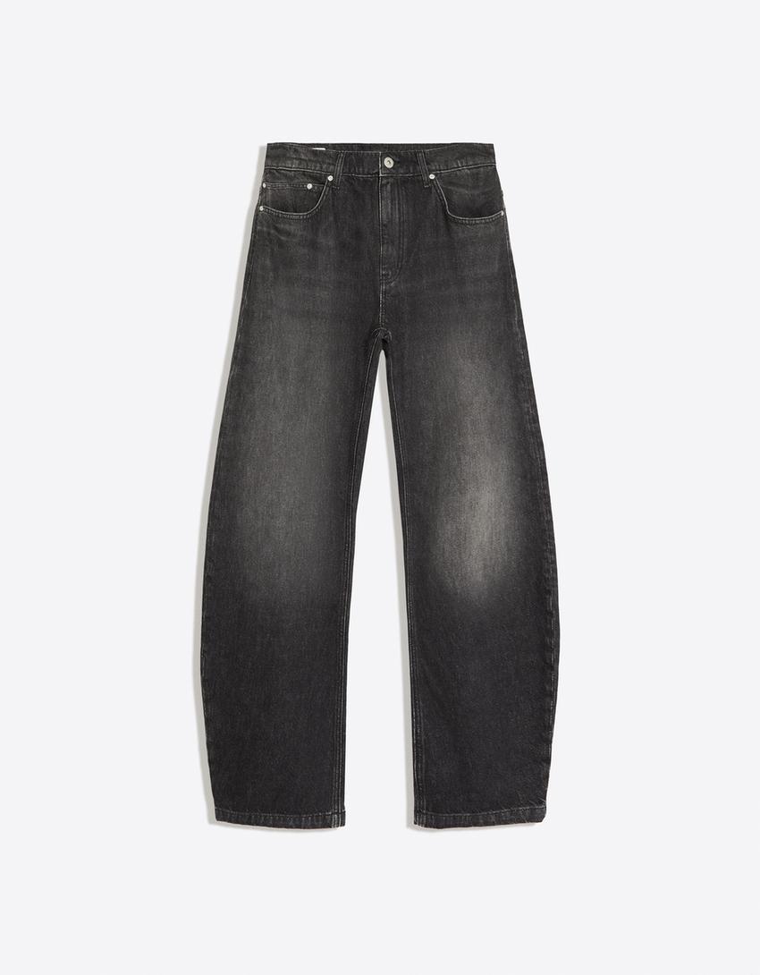 Jeans barrel twisted-Nero