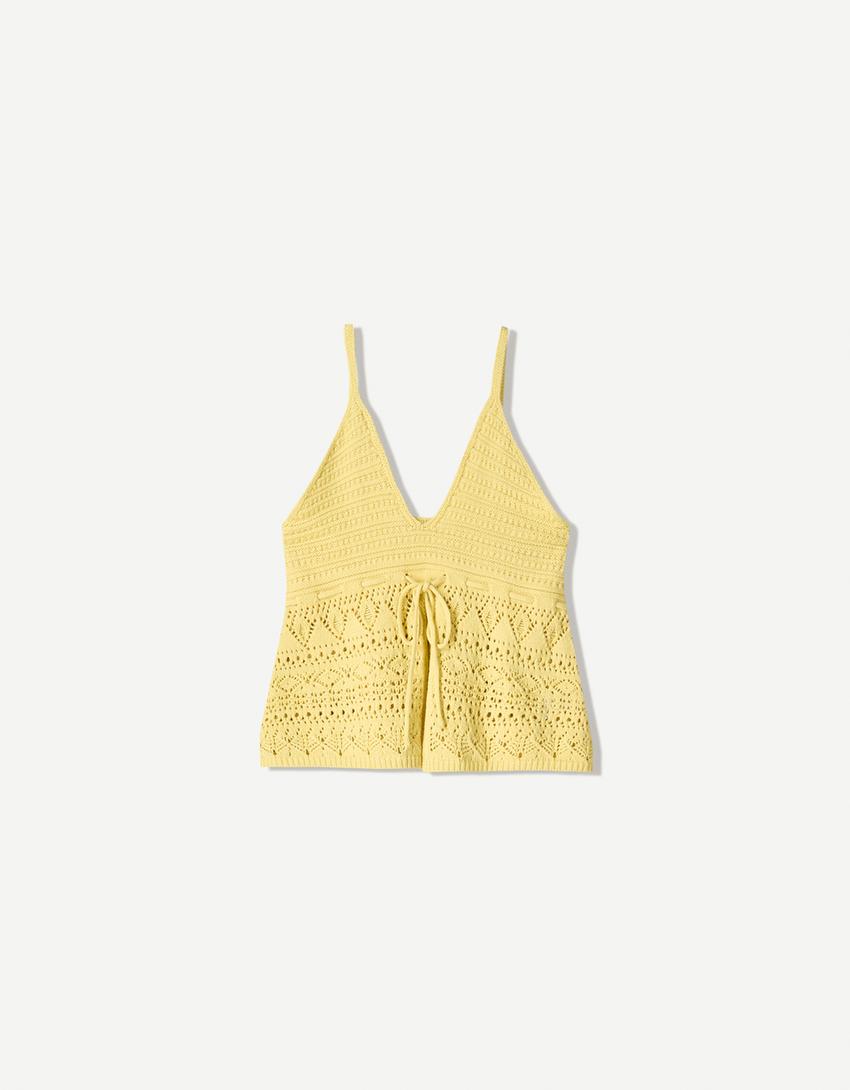 Atasan rajut crochet-Kuning-3