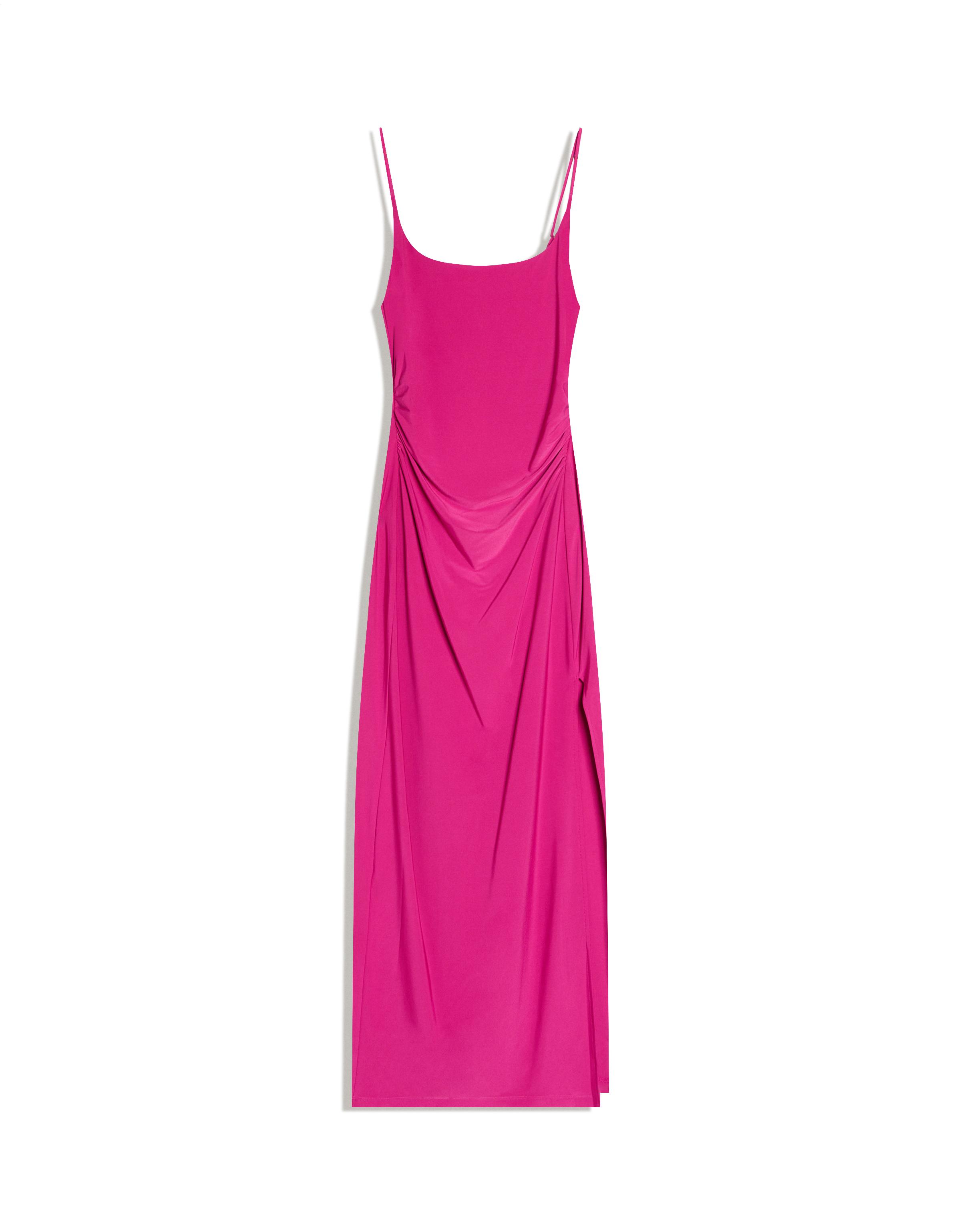 Ruched strap midi dress