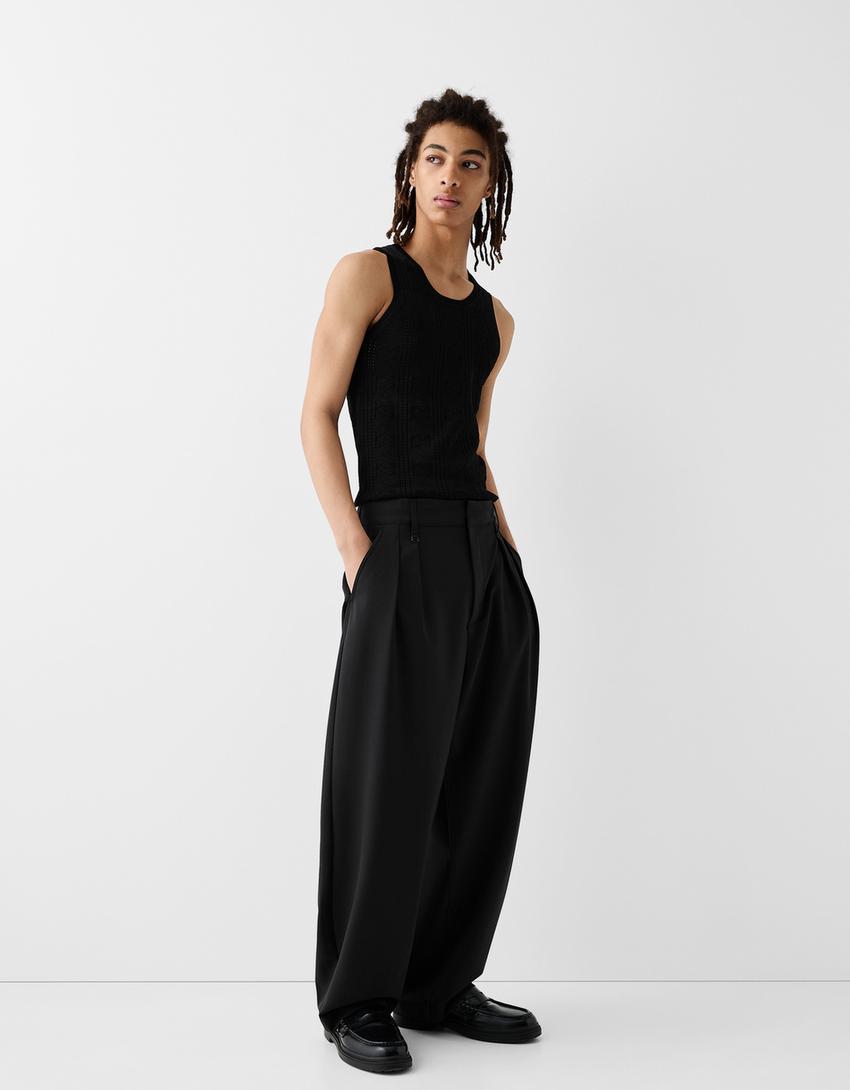 تيشيرت محاك بحمالات-أسود-3