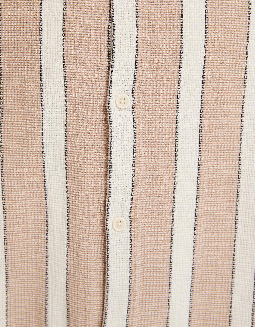 Bermuda rústica rayas-Camel-5