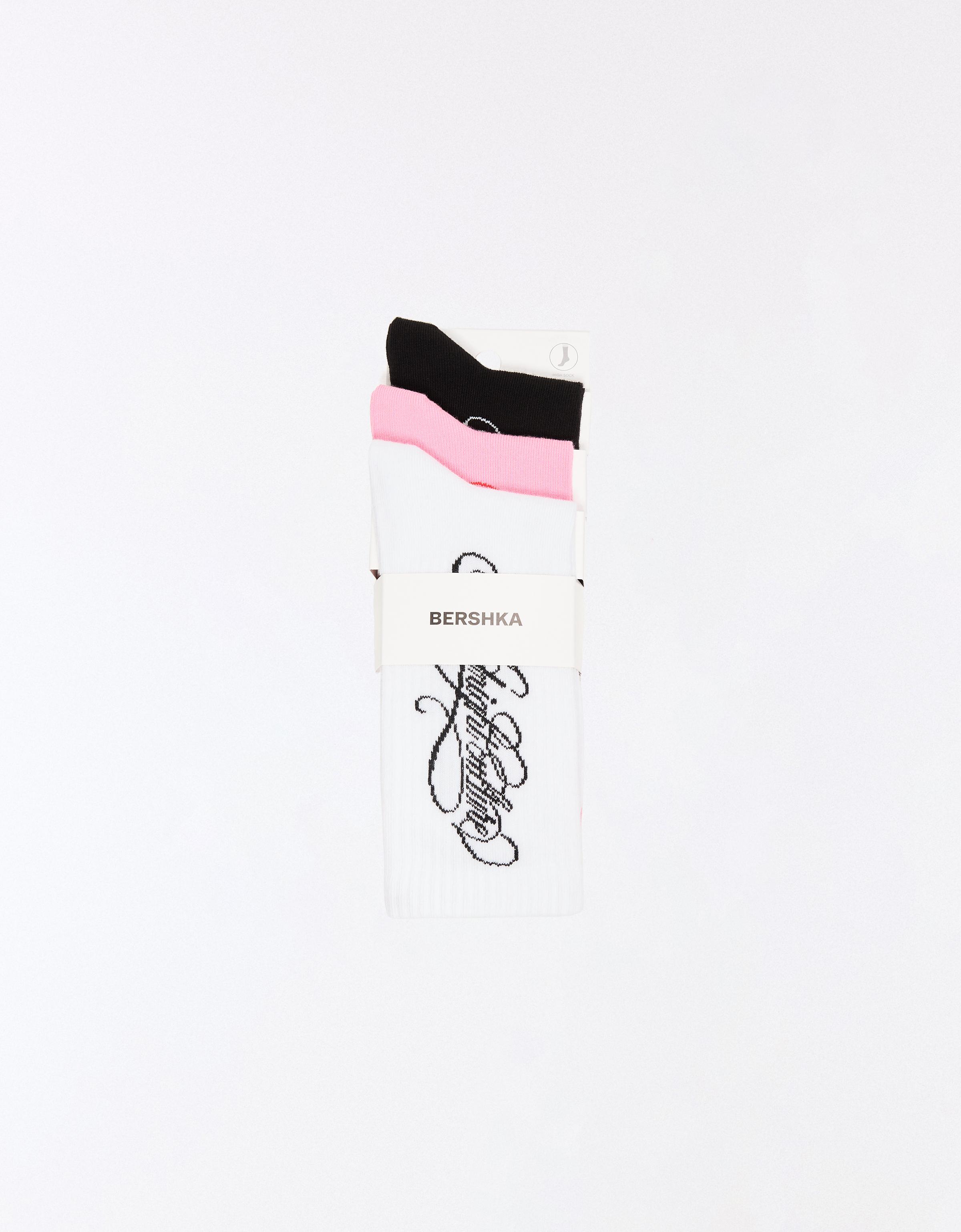 Pack of 3 assorted socks — Pink