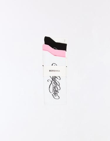 Pack of 3 assorted socks — Pink 1