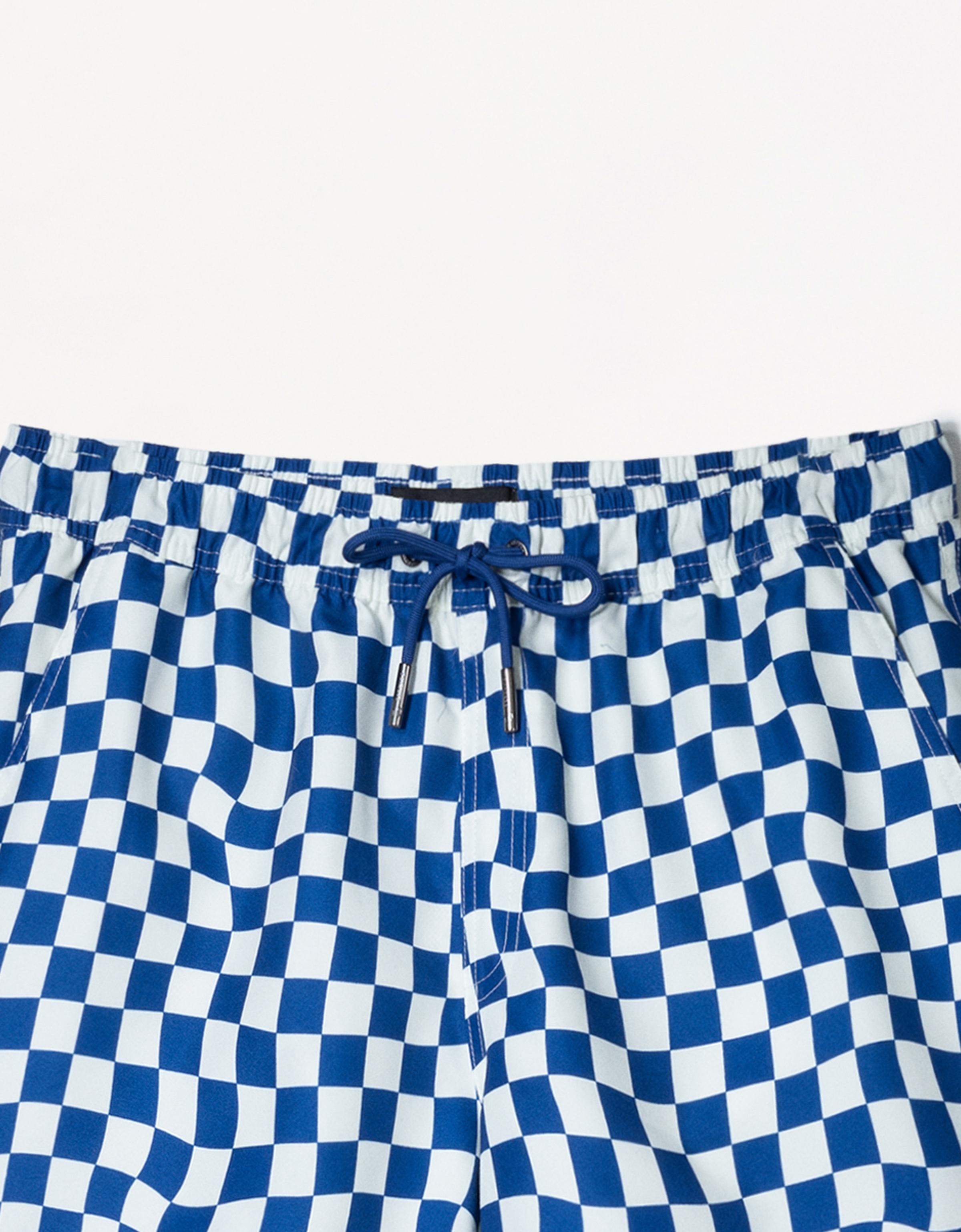 Bershka Regular-Badeshorts Mit Print Herren S Blau