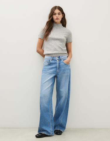 High-waist barrel jeans — Light blue 1