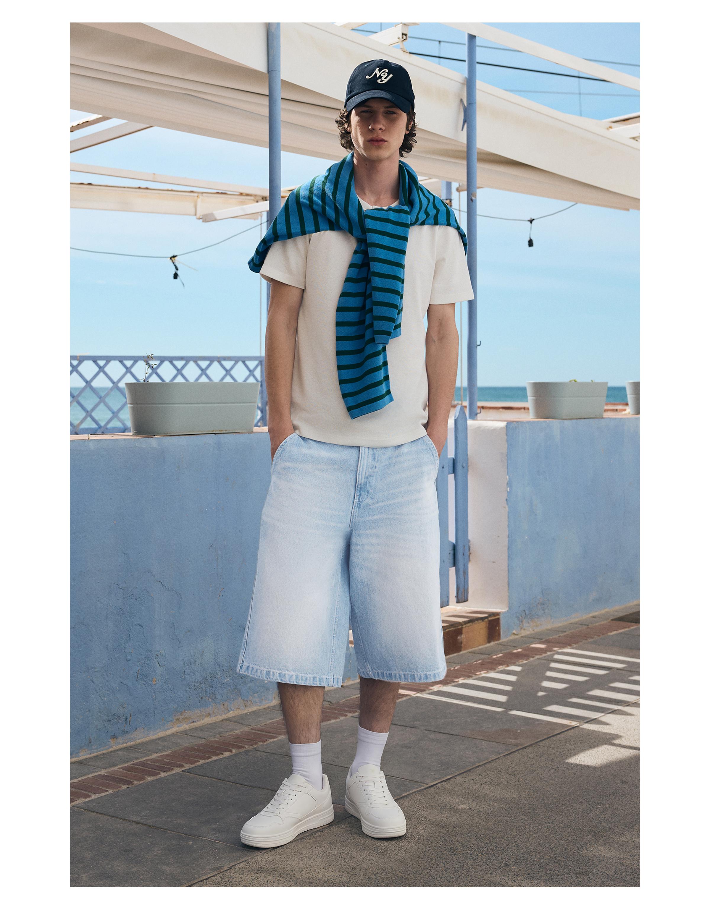 Skater denim bermuda - Görsel 17