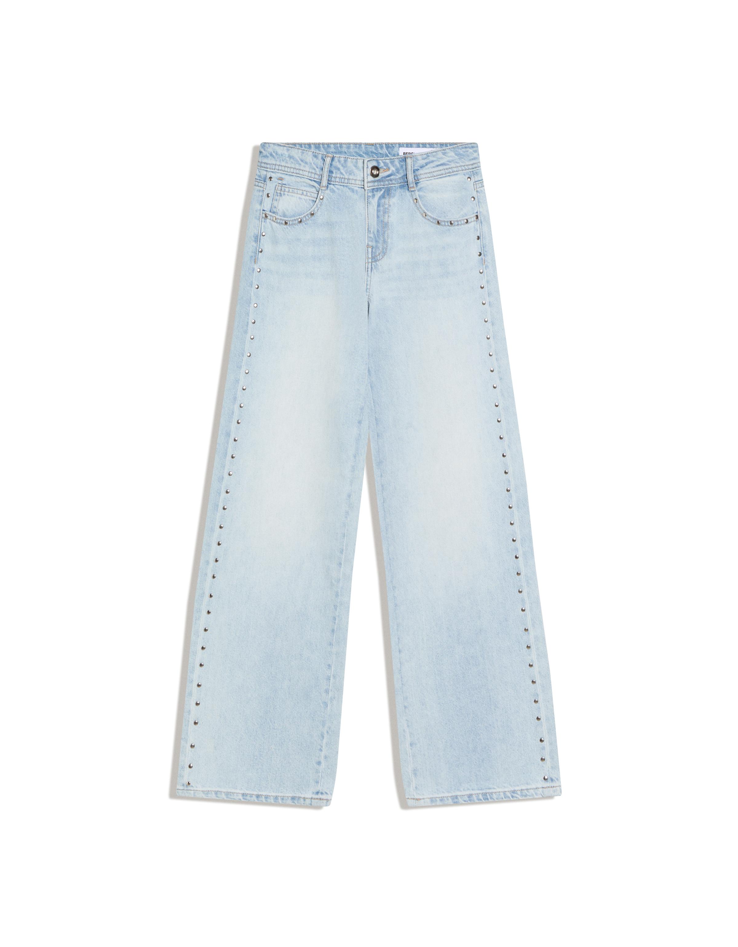 Low-rise baggy studded jeans