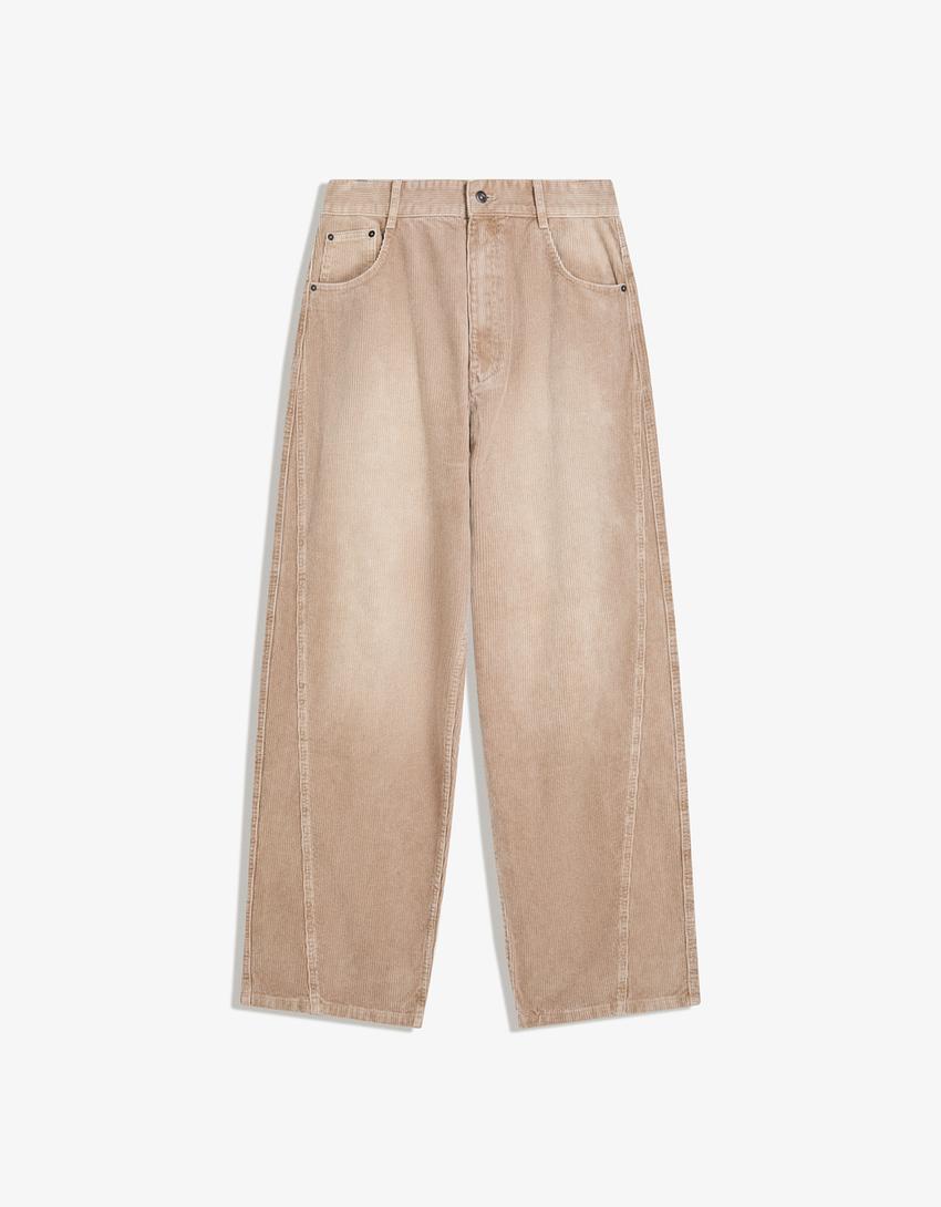 Super Baggy Cordhose-Sandfarbe