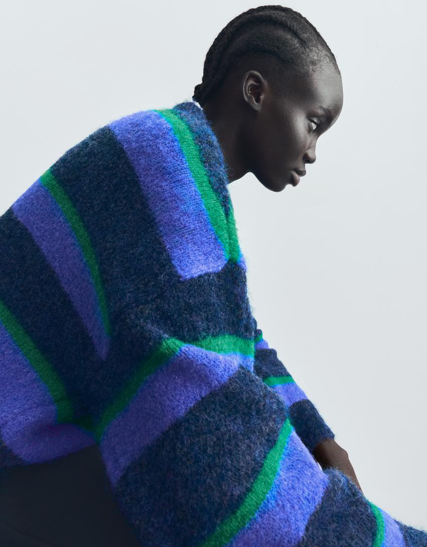 Multi-stripe sweater-Blue