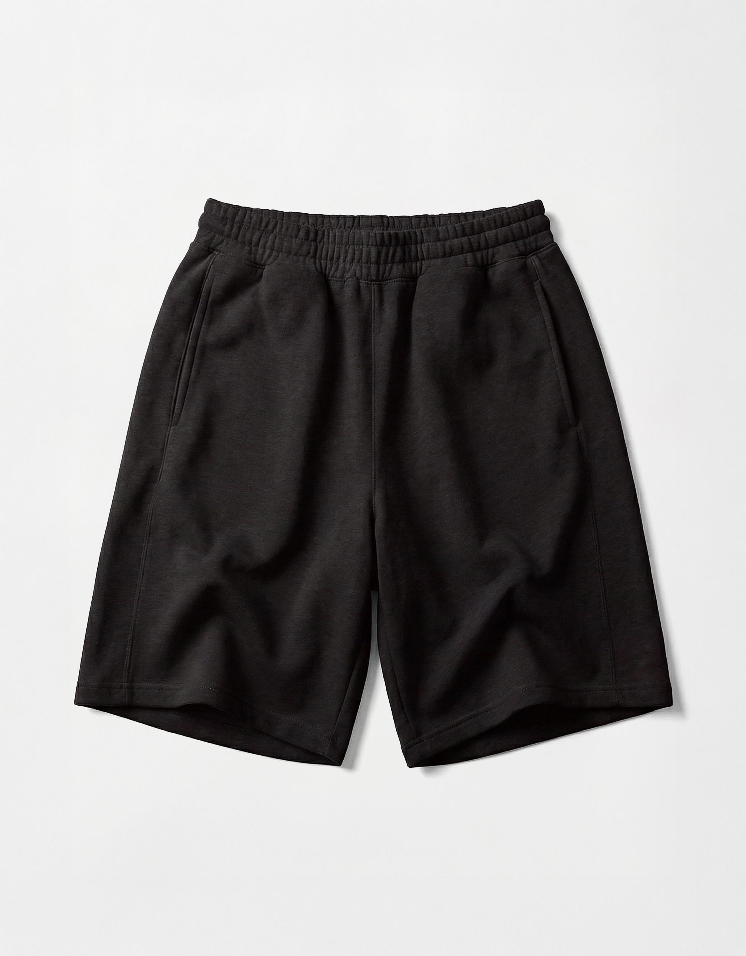 Oversize neoprene Bermuda shorts — Black