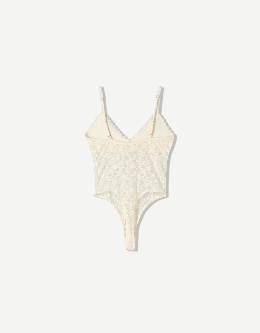Body bretelline pizzo sangallo-Avorio