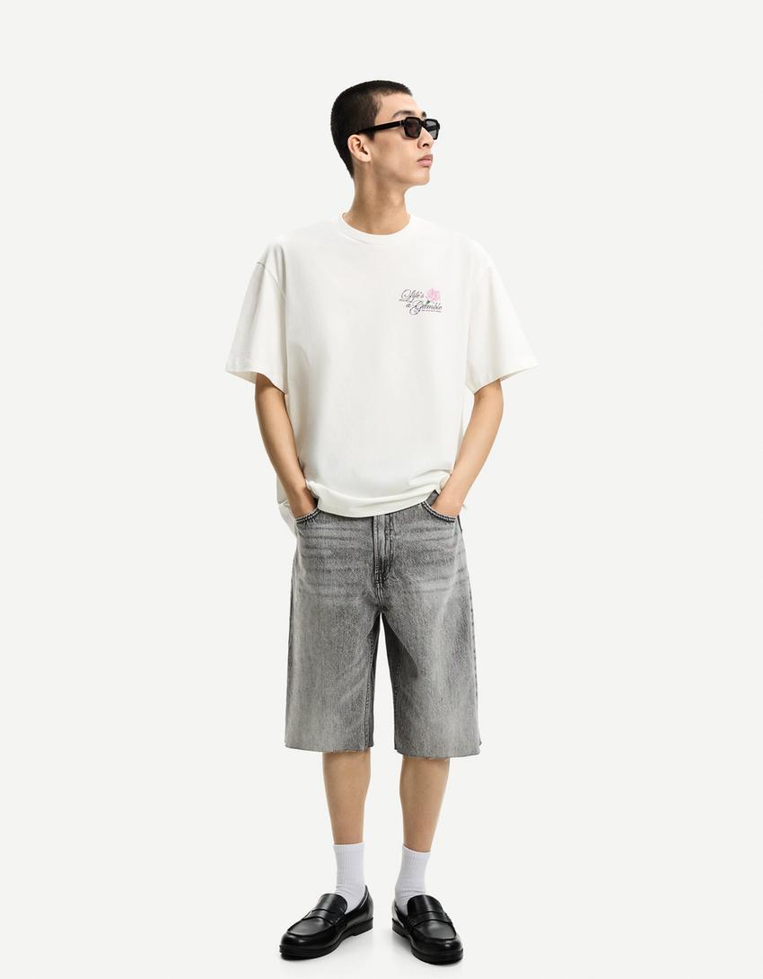 Short sleeve T-shirt with print-Off white