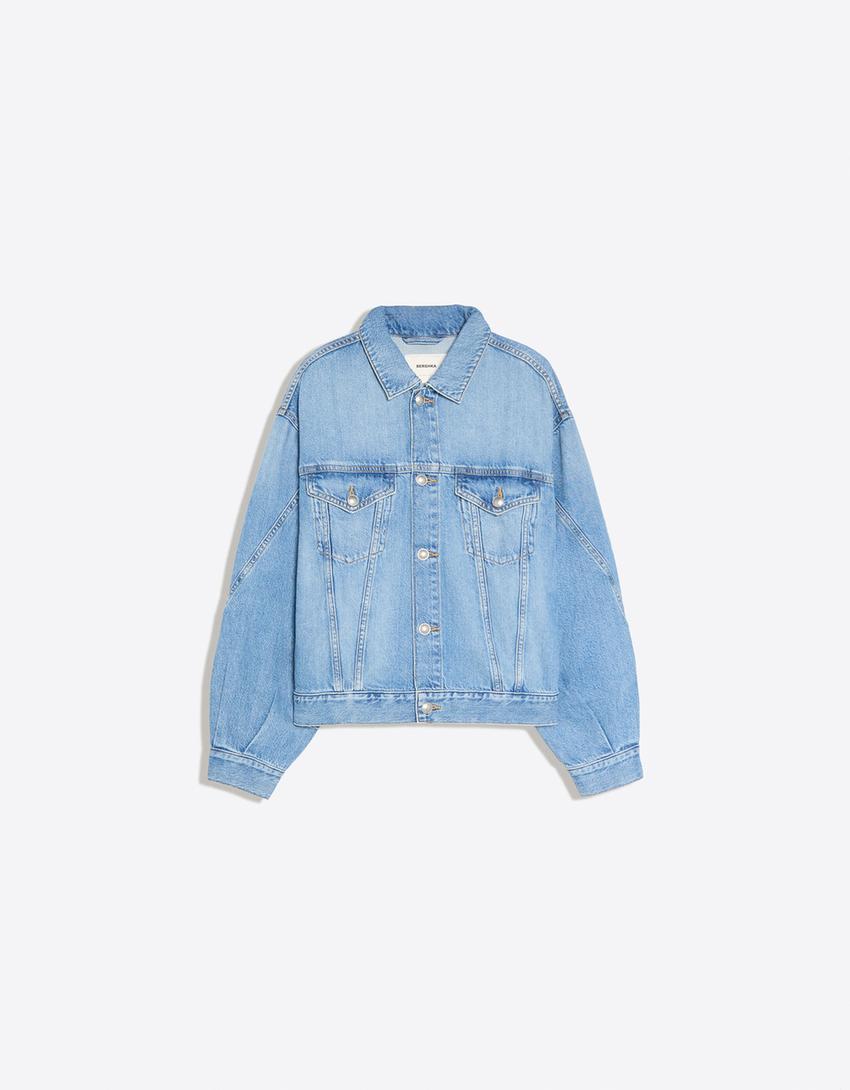 Oversize denim jacket-Light blue