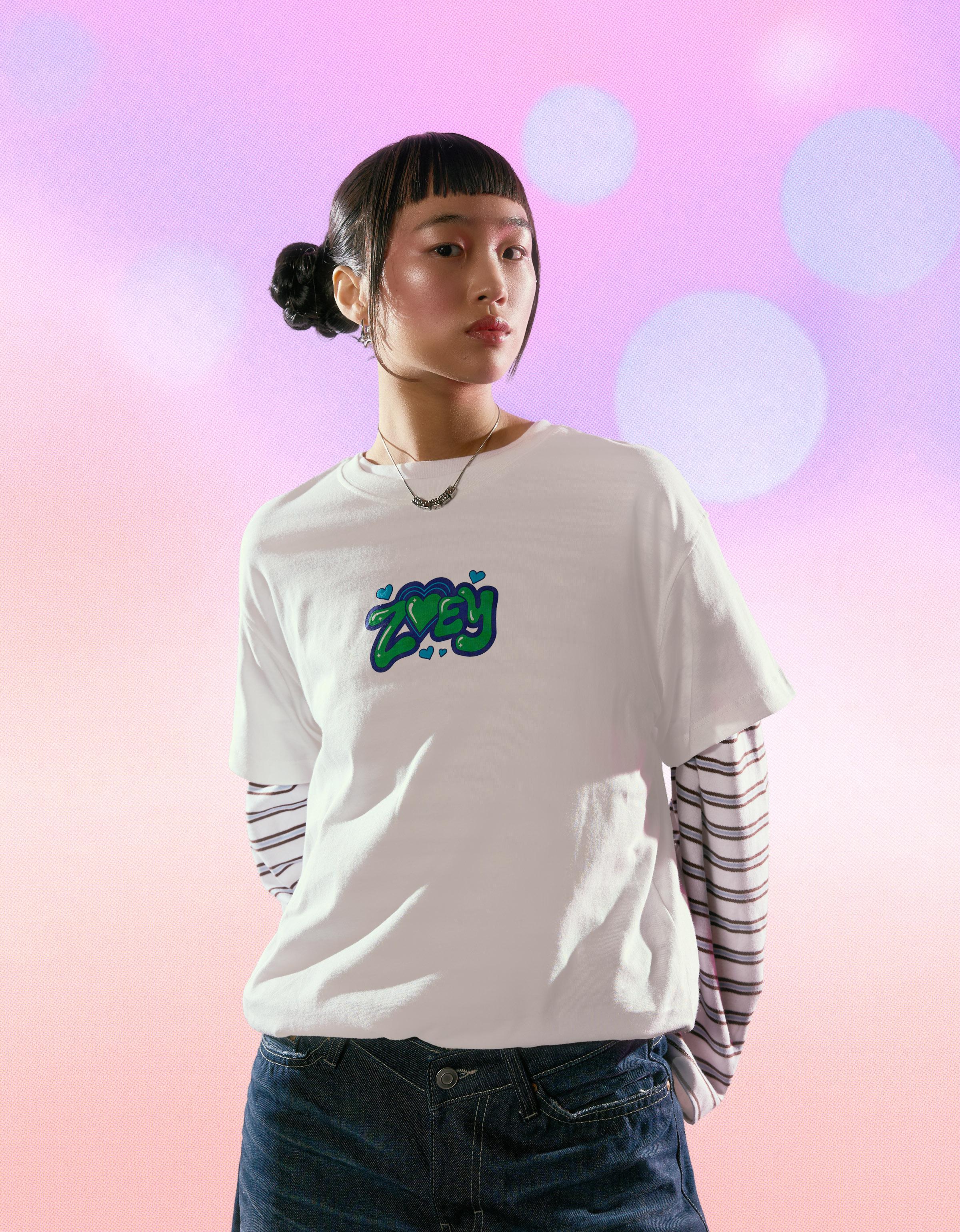 Bershka Kpop Demon Hunters Huntr/X T-Shirt Mit Kurzen Ärmeln Und Print Damen Xxs Grbrochenes Weiss