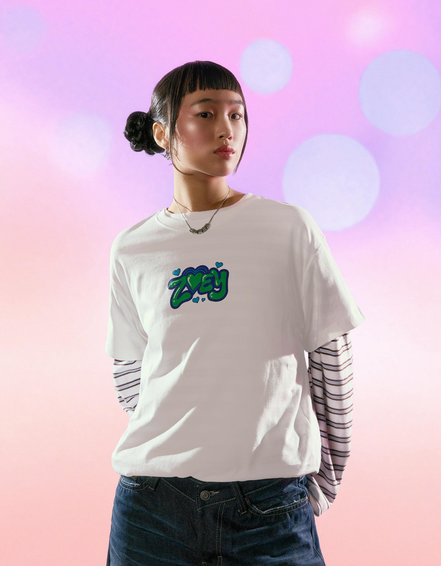 Bershka koszulka kpop demon hunters huntr/x z krótkim rękawem i nadrukiem biały złamany