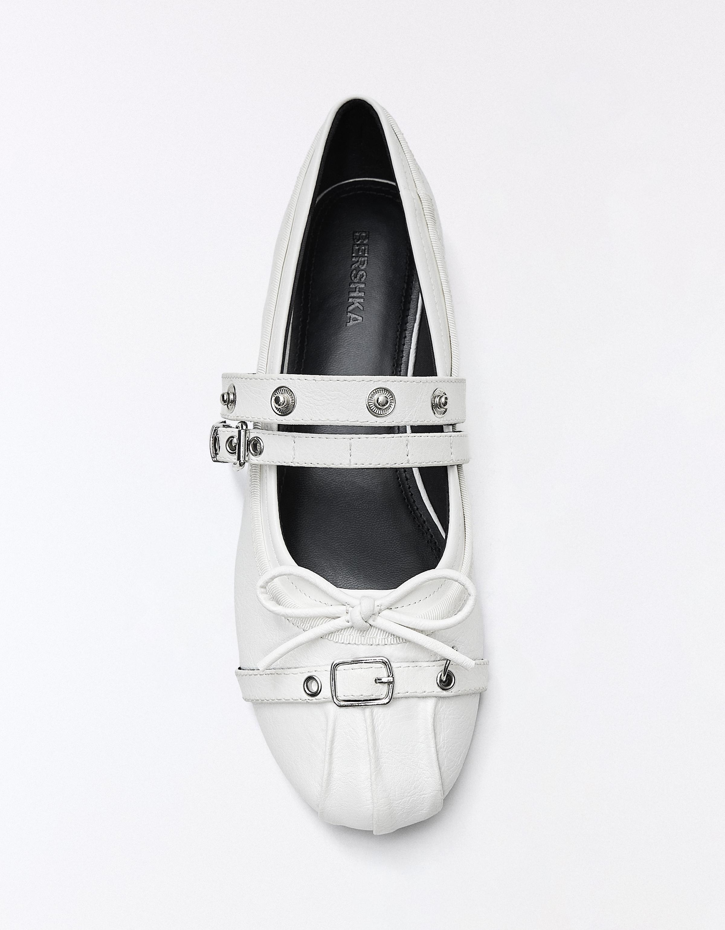 Studded ballerinas — WHITE
