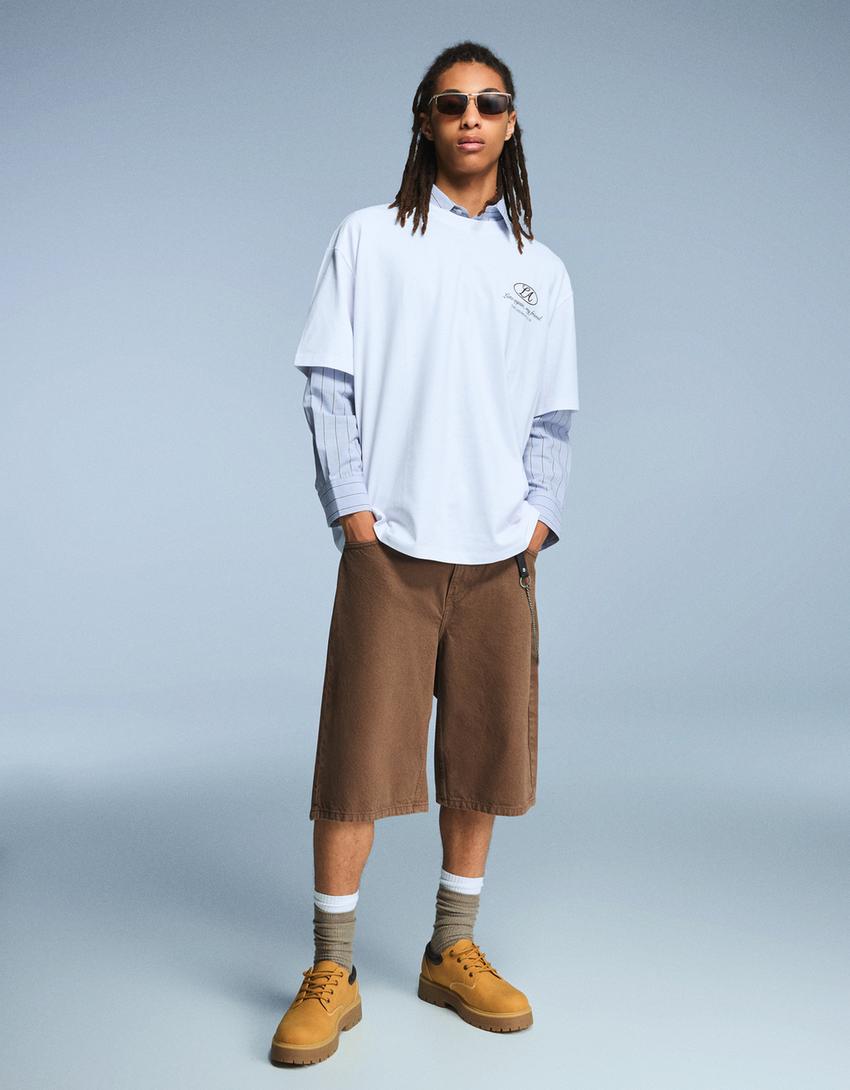 Short sleeve T-shirt with print-White-3