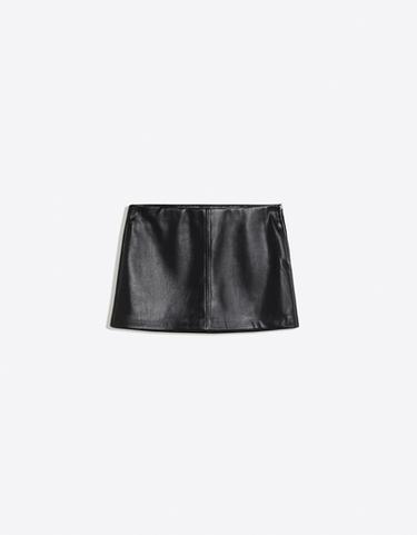 Leather-effect mini skirt — Black 5