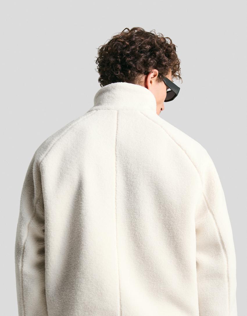 Faux shearling jacket-Cream