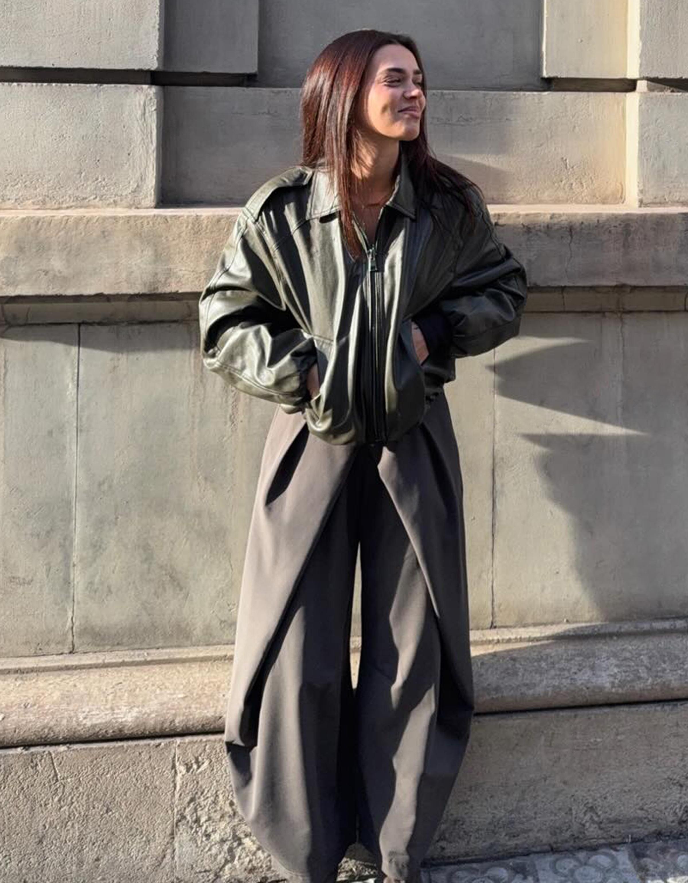 Çift düğmeli, pilili pantolon - Görsel 60