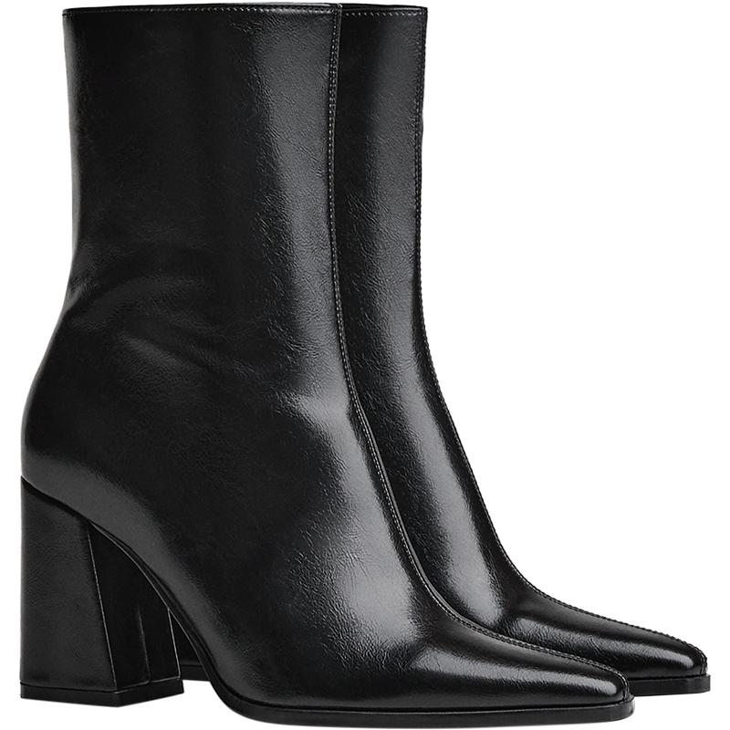 Block-heel ankle boots — BLACK