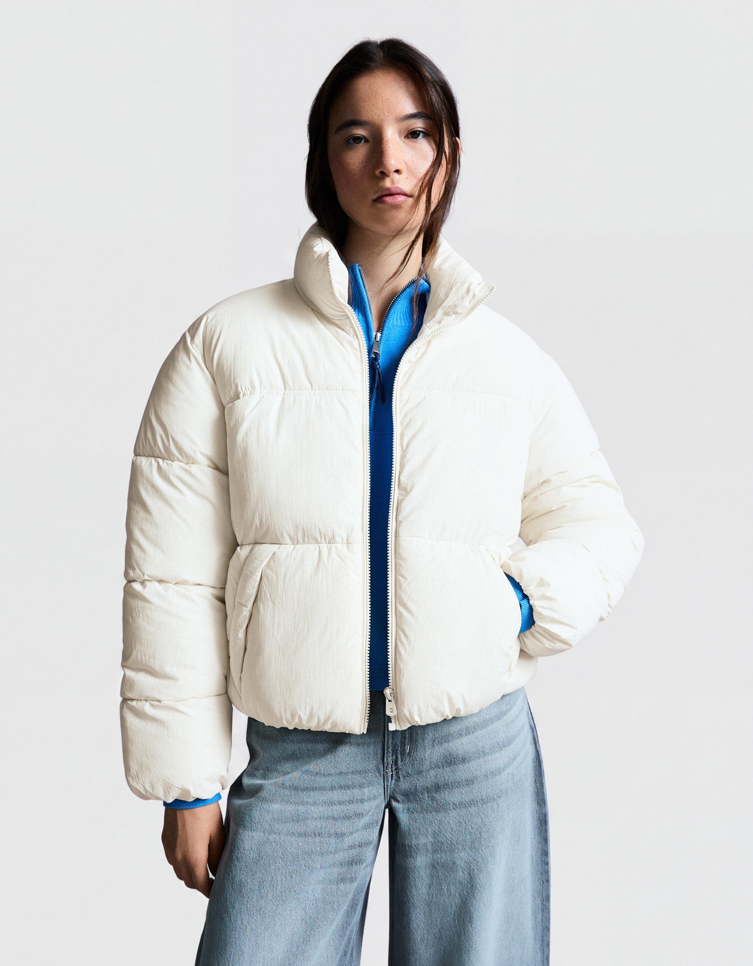 Water-repellent padded jacket — Cream