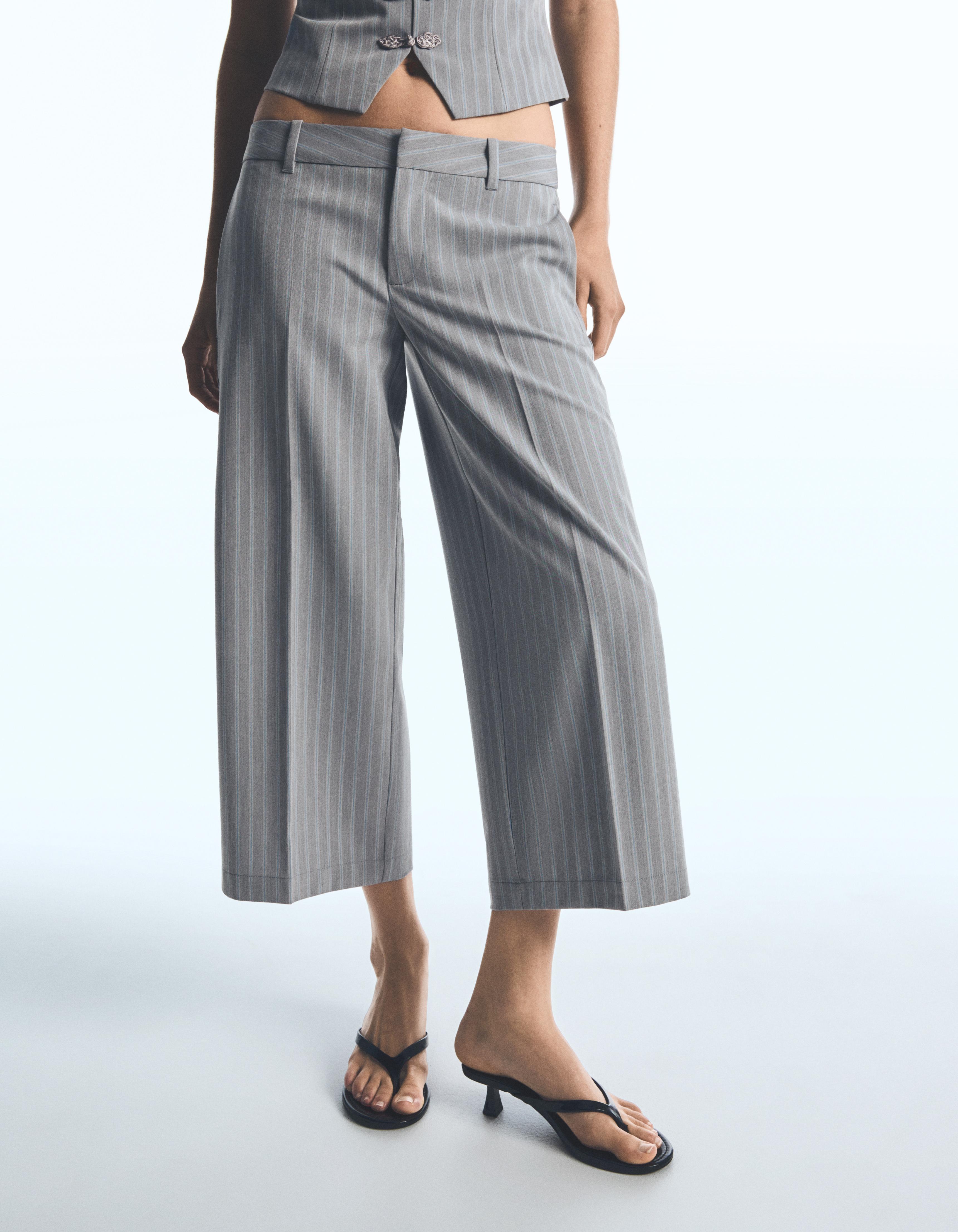 Straight-leg capris — Grey